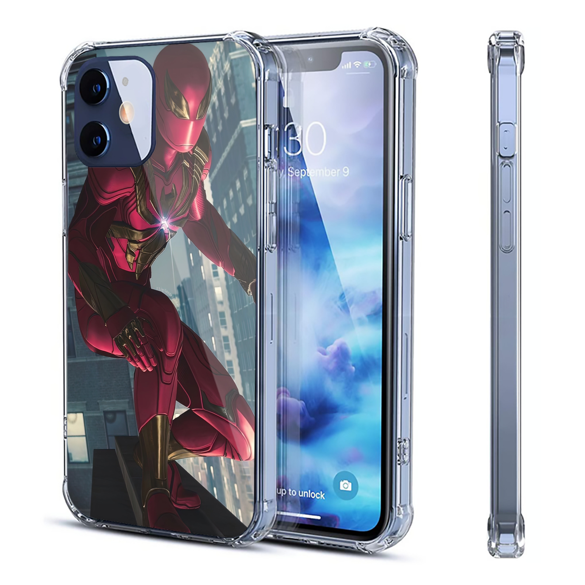 （画像用） Spider Man スパイダーマン 【iPhone 12シリーズ対応】透明スマホケース（クリアソフトケース）